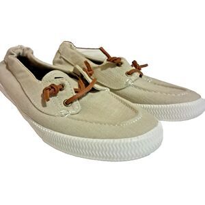 Sperry Women's Boat Shoes Lounge Away 2 Linen Natural Beige STS86006 US 9.5